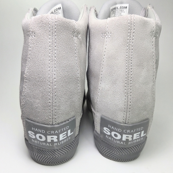 SOREL Out N About Dove Gray Waterproof Suede Wedge Sneaker Bootie W 7 - Picture 6 of 16